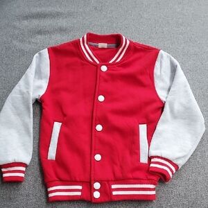 Kid's Red and White Varsity Jacket